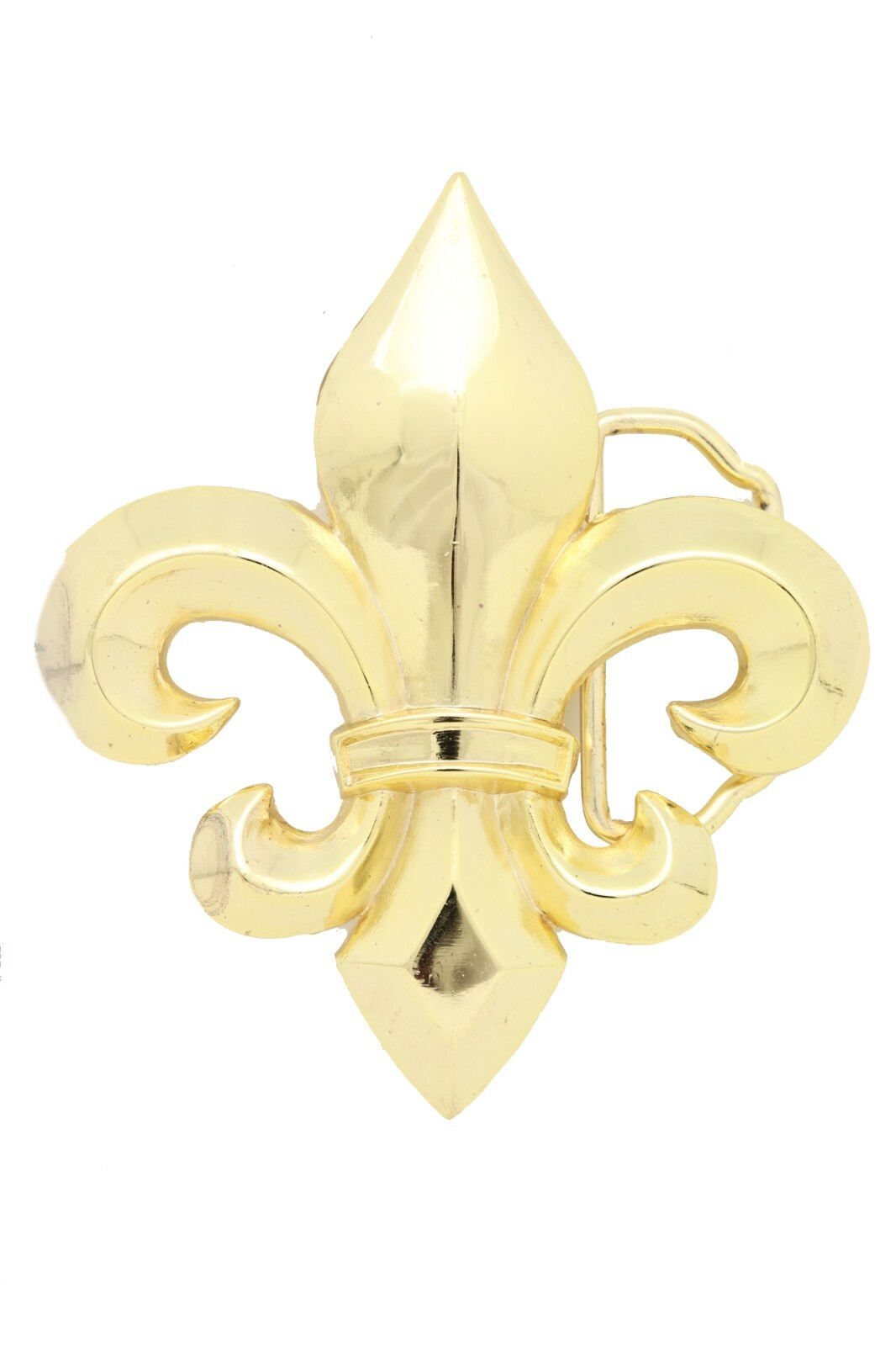 Men Women Gold Metal Belt Buckle French Symbol Fleur De Lis Lily Flower Unisex