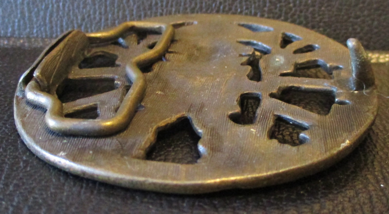 Ancient Tribal Tribesman Brass Belt Buckle African Vodun Voodoo Religion