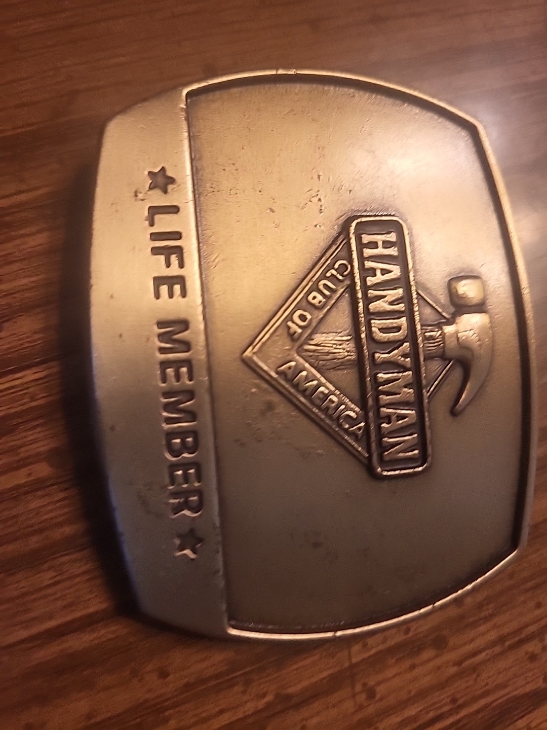 Handyman Club Of America Life Member Tool Shop Carpenter 1996 Belt Buckle BRASS