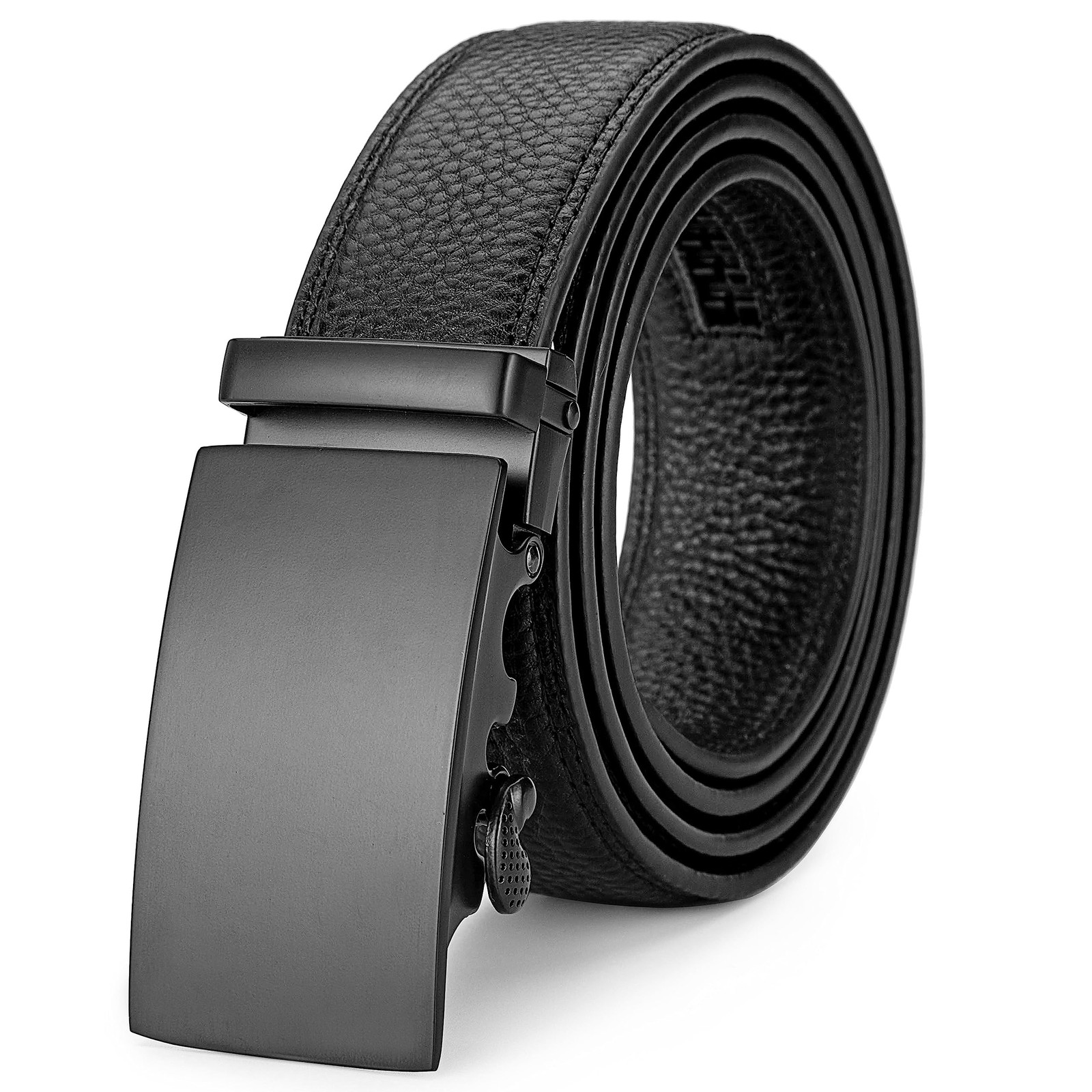 EVIRON Men&rsquo;s Leather Belt made of Top 36&Prime;-42&Prime; Waist Adjustable, Black Style 1