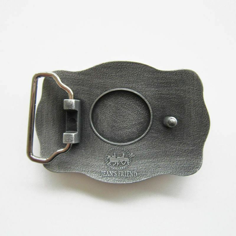 Western Flower Pattern Deer Buck Head Metal Belt Buckle