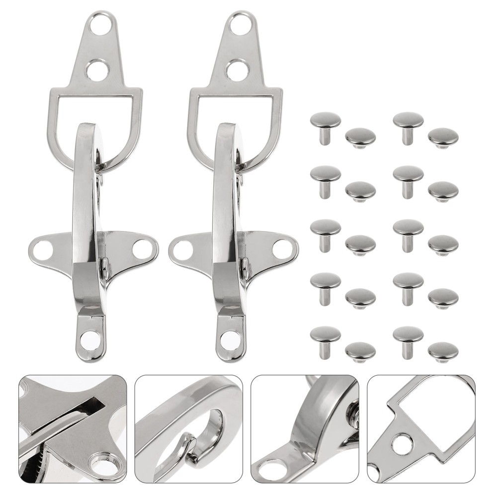 1 Pair Zinc Alloy Metal Belt Buckles Durable Silver Decorative Connectors
