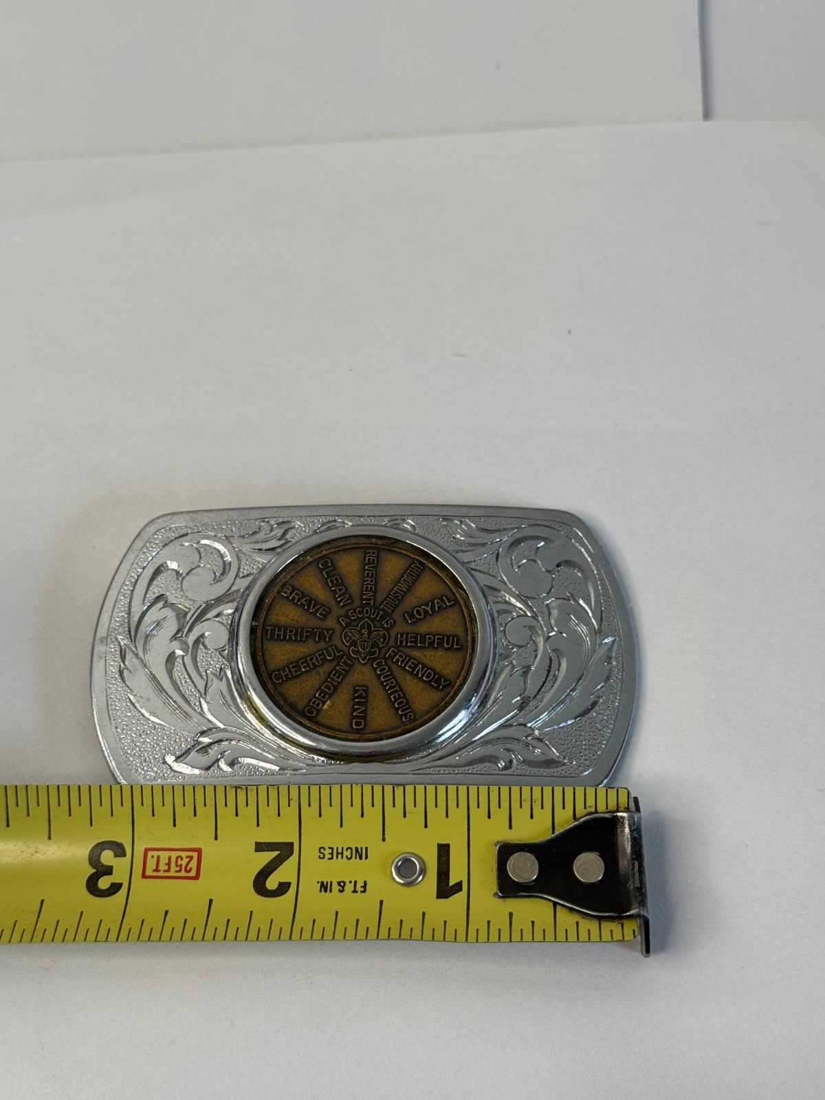 Vintage Boy Scouts Belt buckle-12 points of the Scouts Law-belt Buckle/used.
