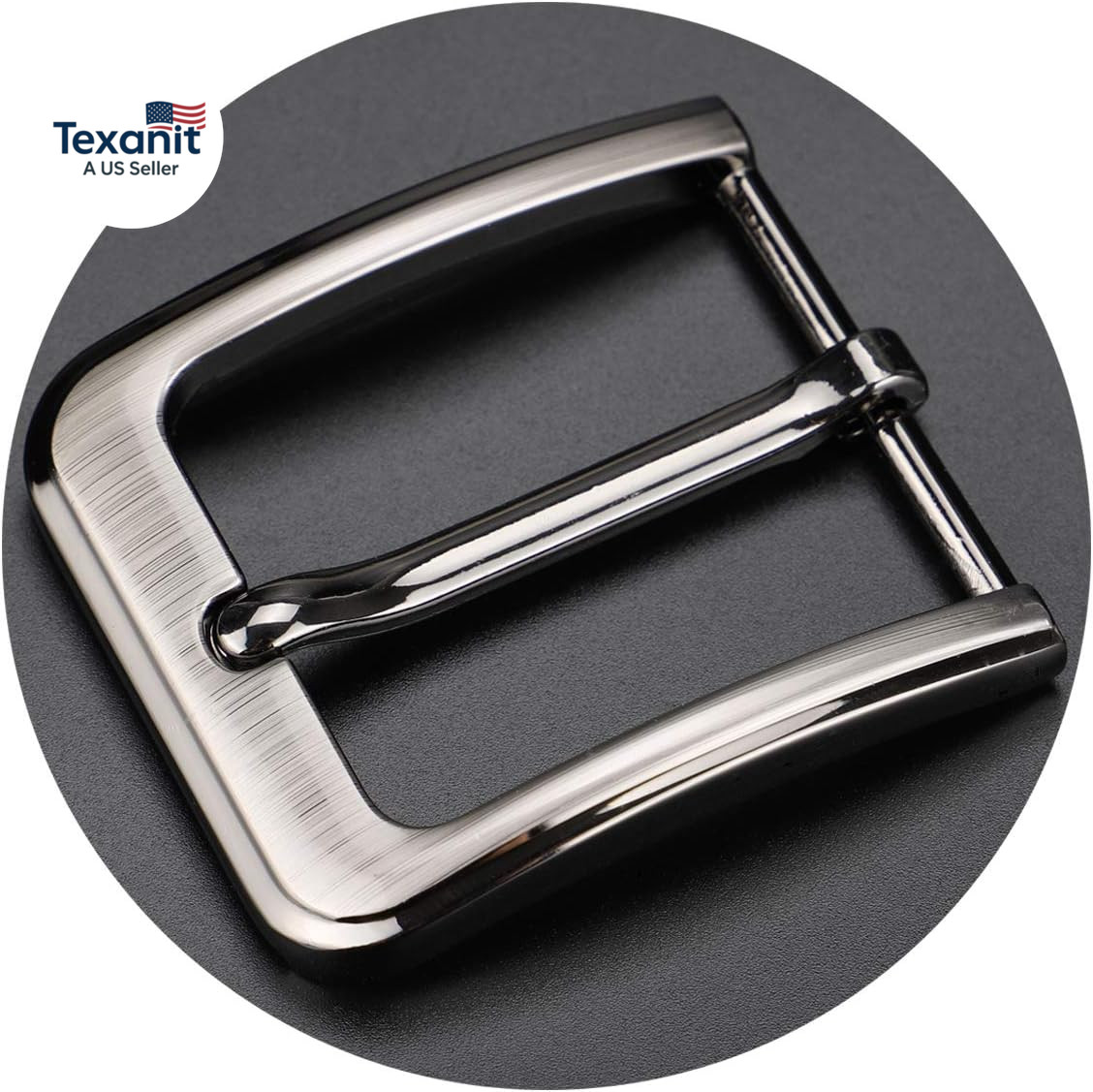 1.5 Inches (38-40 Mm) Belt Buckle Single Prong Square Replacement Buckle for Men