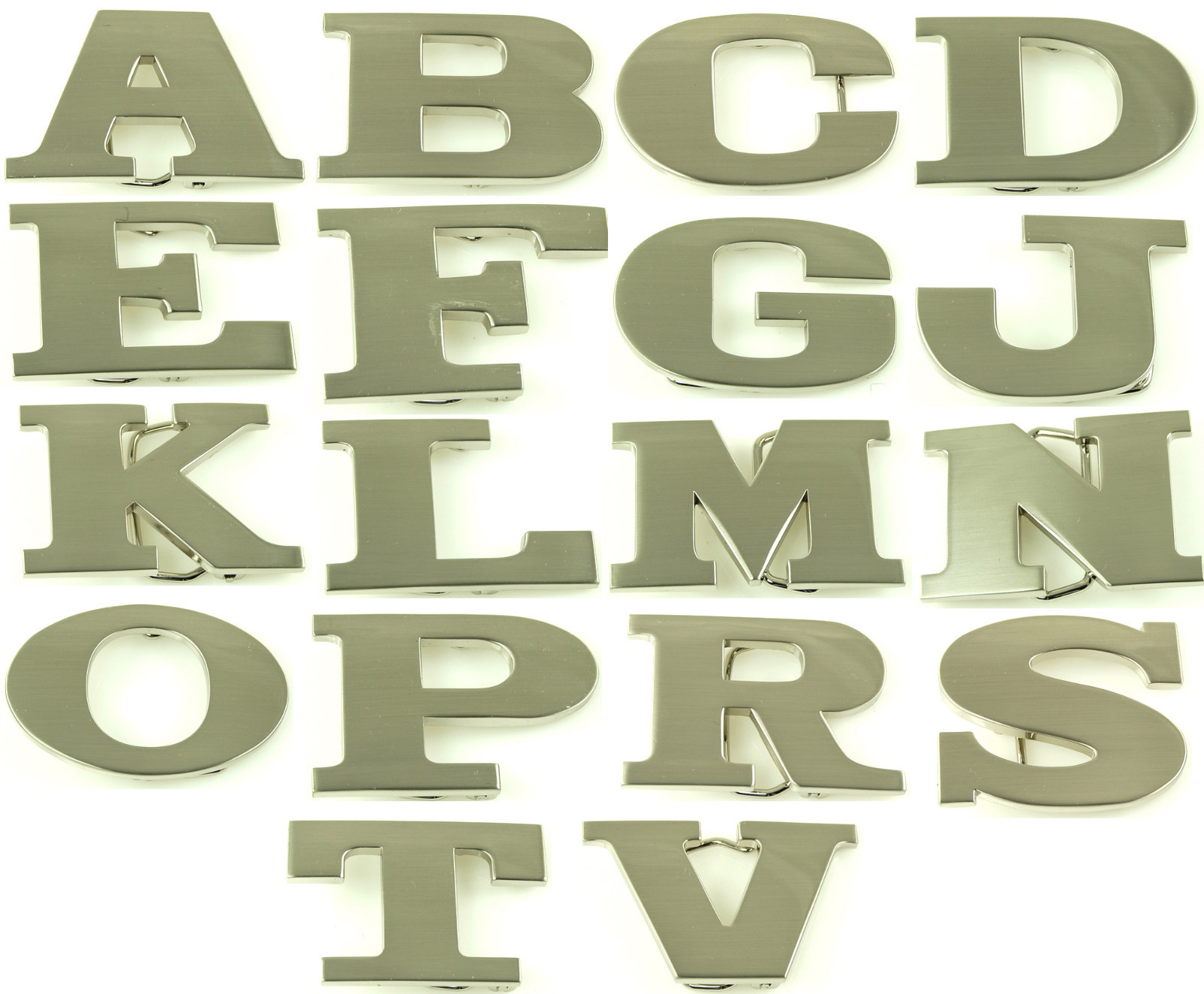 Alphabet Initial Metal Belt Buckles « A,B,C,D,E,F,G,J,K,L,M,N,O,P,R,S,T,V »