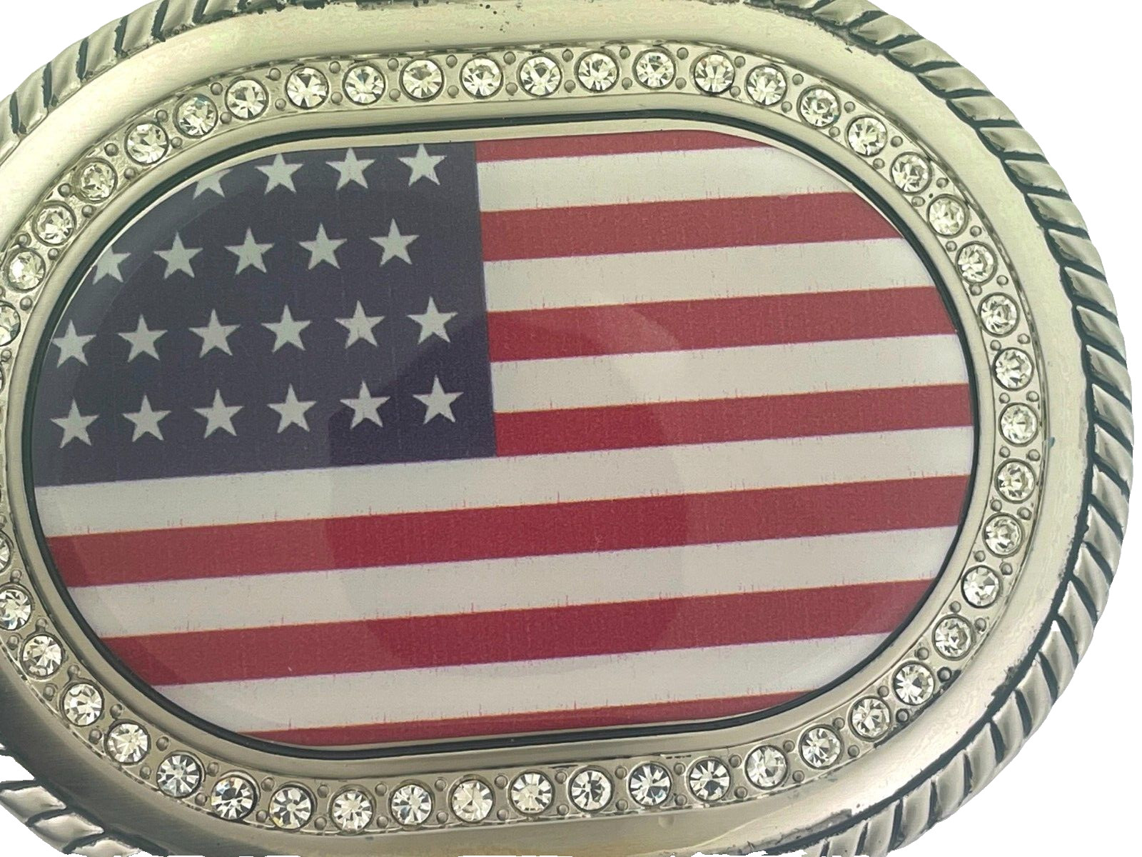 New Men Women US Flag United State America Country Belt Buckle Silver Metal ICED