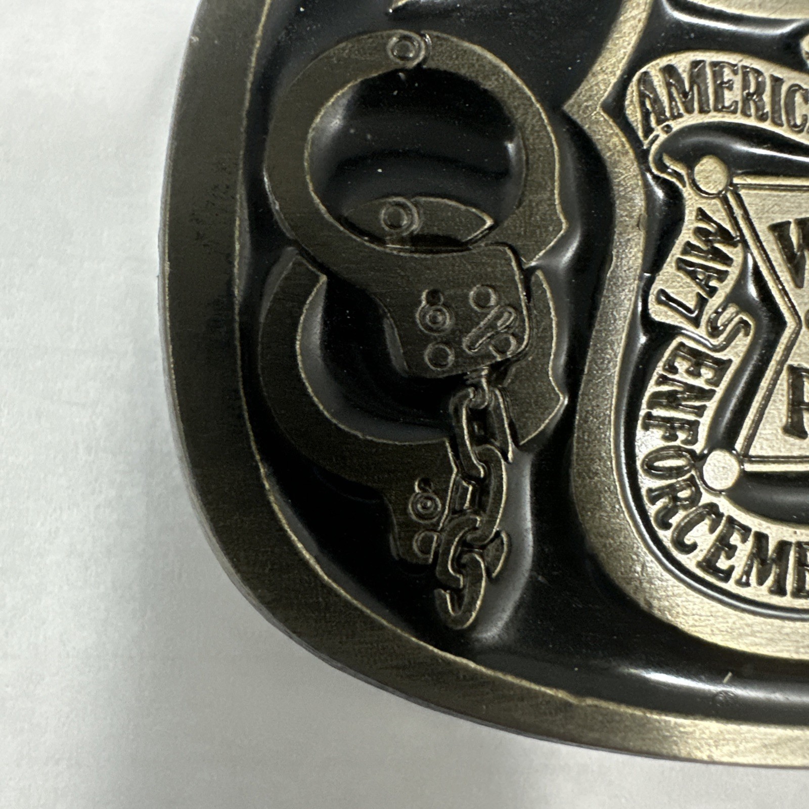 Metal Police Belt Buckle by Buckle Bakery 1988 #1654 Made in USA Serve & Protect