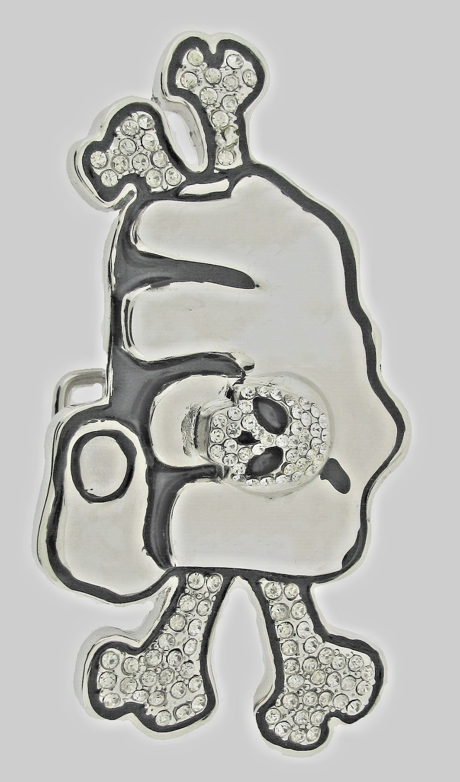 Skull Crossbones Belt Buckles Men Women Rhinestones Vintage Silver Metal Pirate