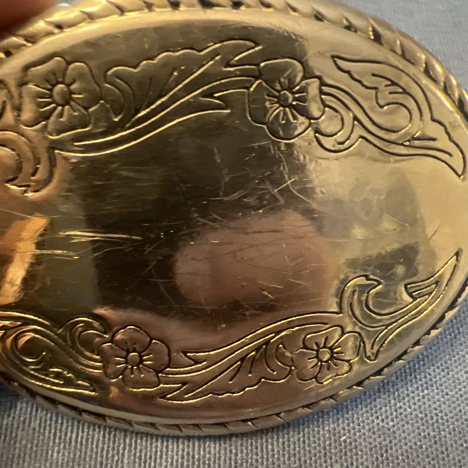 western belt buckle, Silver plated Made In USA 3 1/2” X 2 1/2”