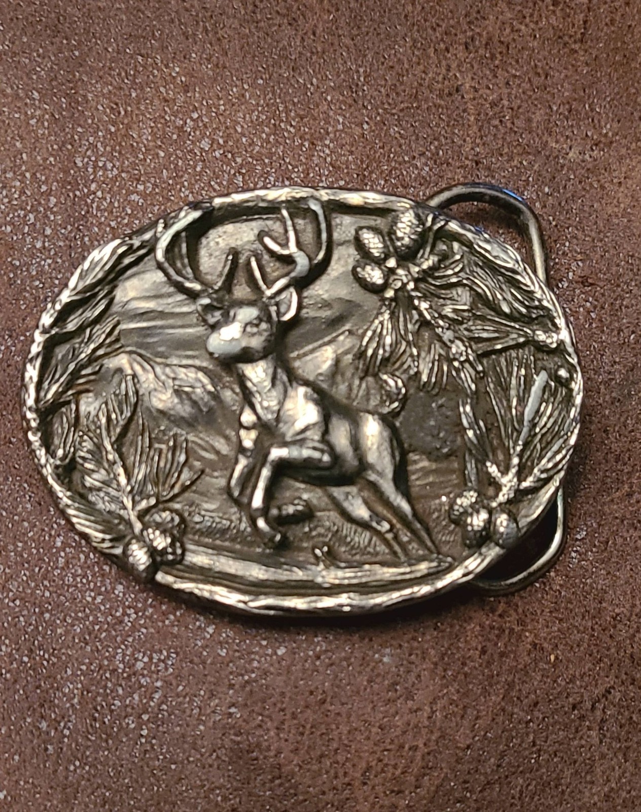 VINTAGE 1643 Brass Deer Buckle- THE GREAT AMERICAN BUCKLE CO- copyright 1986