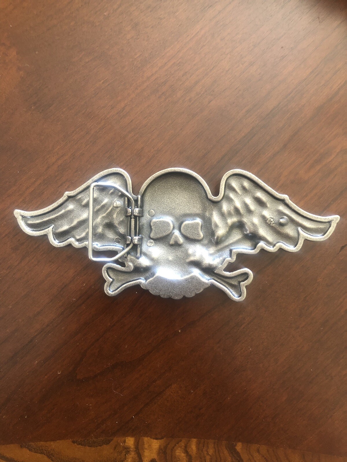 Big Skull Skeleton Wings Crossbones Scary Evil Metal Unisex Men’s Belt Buckle