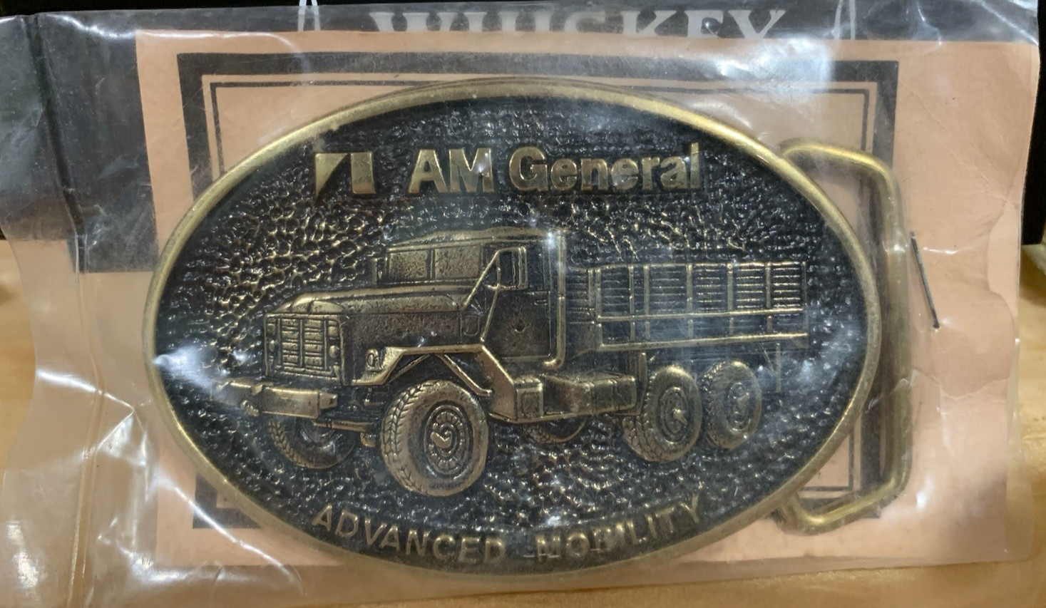 1980&rsquo;s AM General Advanced Mobility Military Solid Brass Belt Buckle New In Bag
