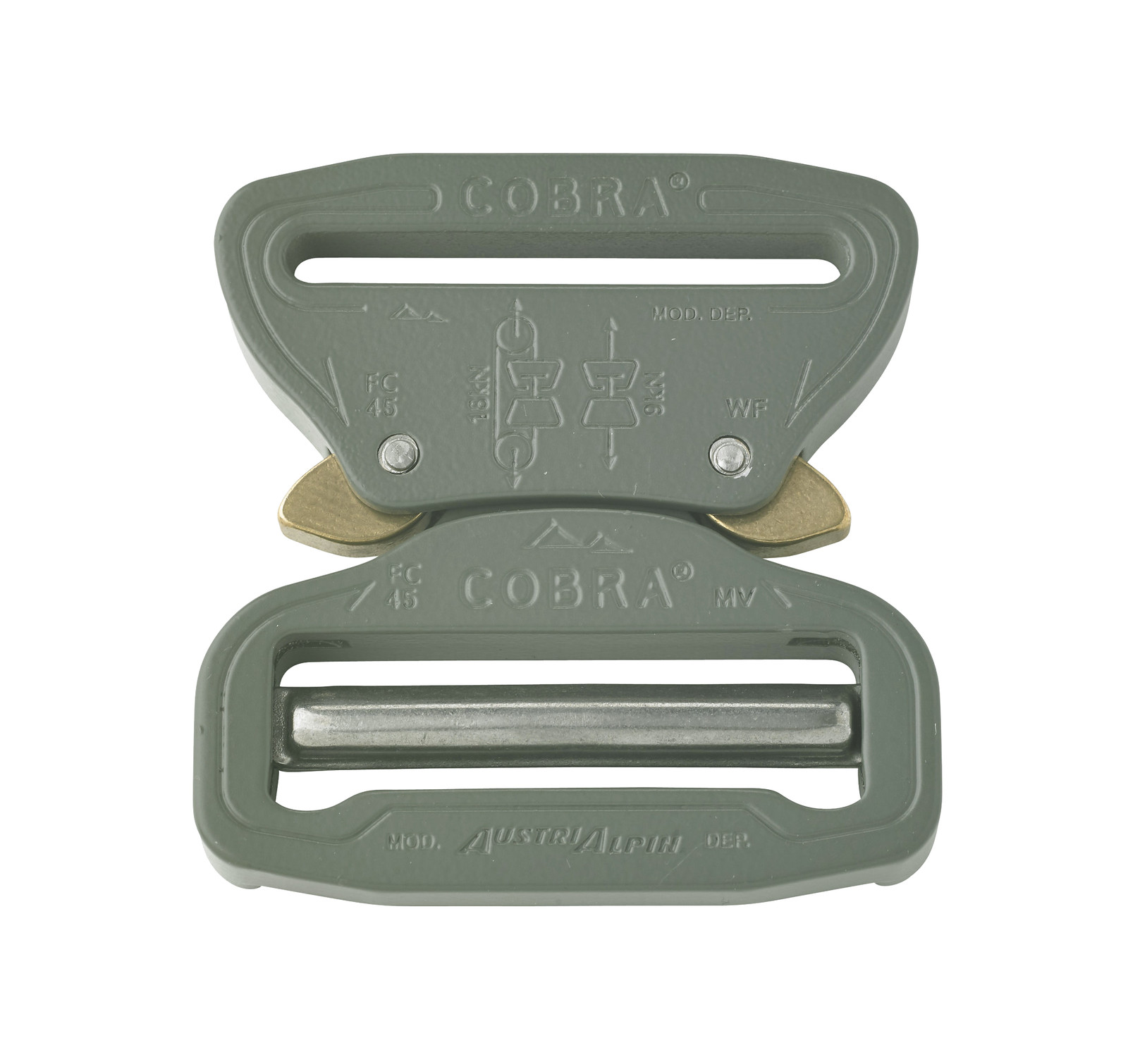 AustriAlpin 45mm 1.75&Prime; Foliage Green Cobra Buckle Male Adjust Female Fix FY45FVF