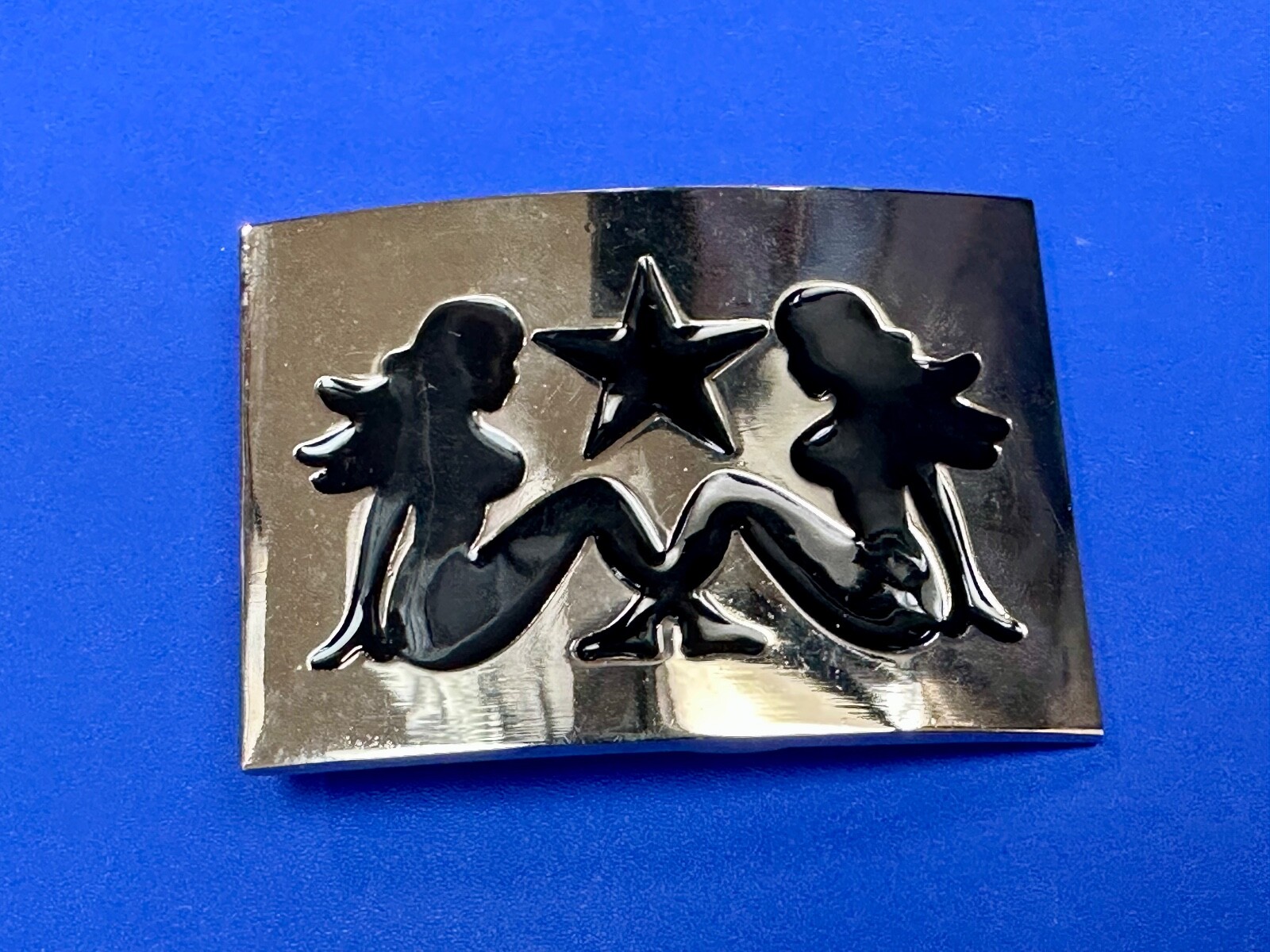 DOUBLE Sexy Mudflap Girl Truckers Silhouette Polished Reflective belt buckle