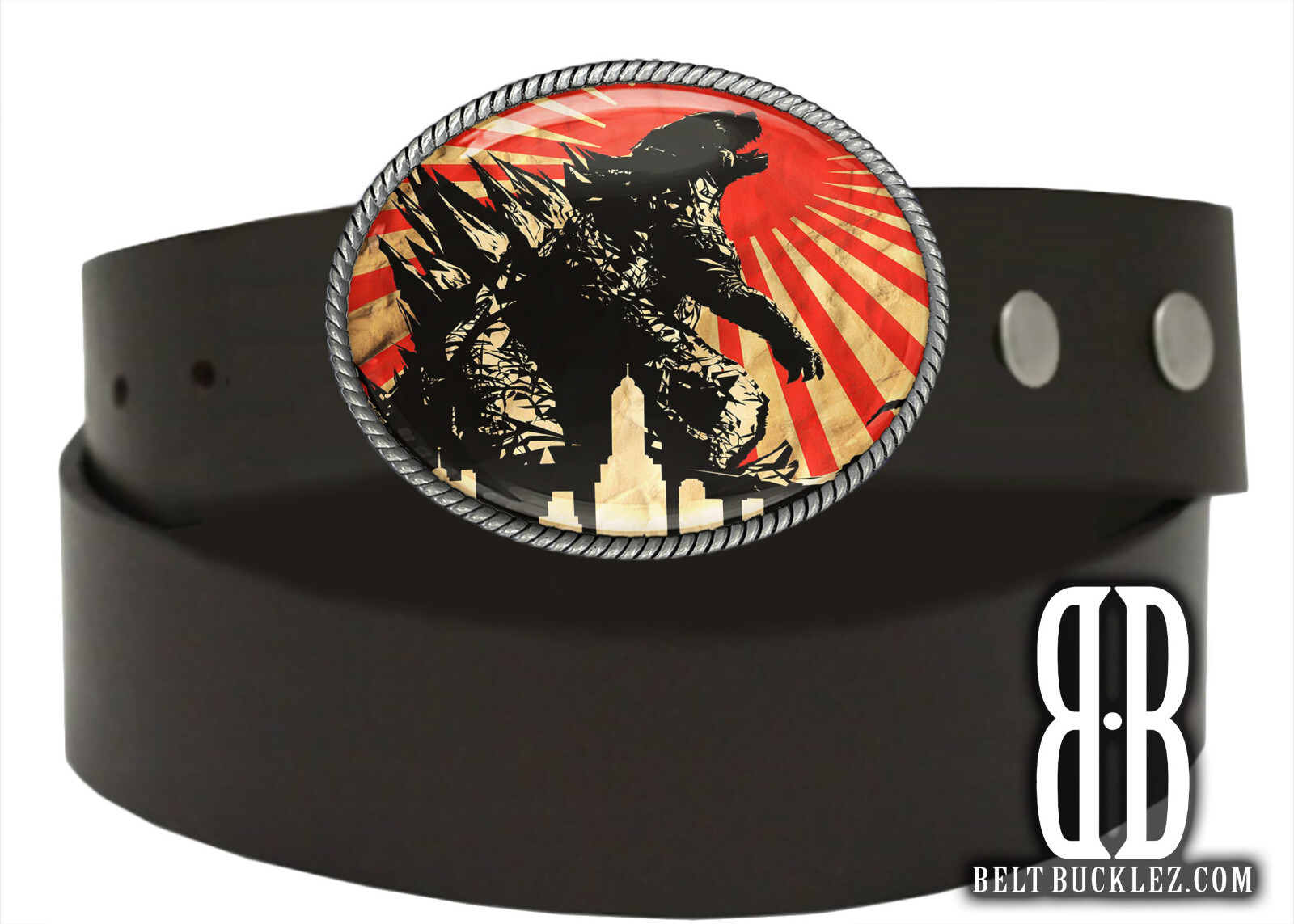 Godzilla Monster Vintage Japanese Art Handmade Artisan Belt Buckle