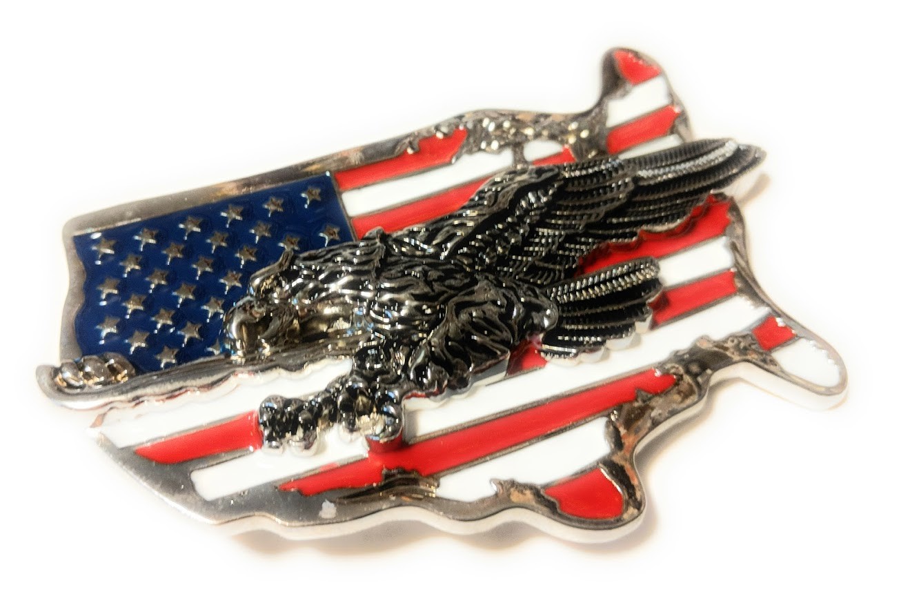 ✖ WESTERN STEER EAGLE American Flag Cowboy Rodeo Style ✖ Belt Buckle Buck ✖ USA
