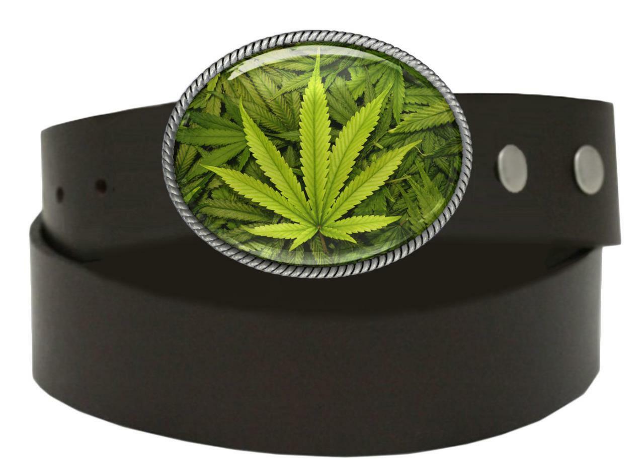 Marijuana Belt Buckle – High Times Weed Pot Leaf Handmade Accessory Gift – 730