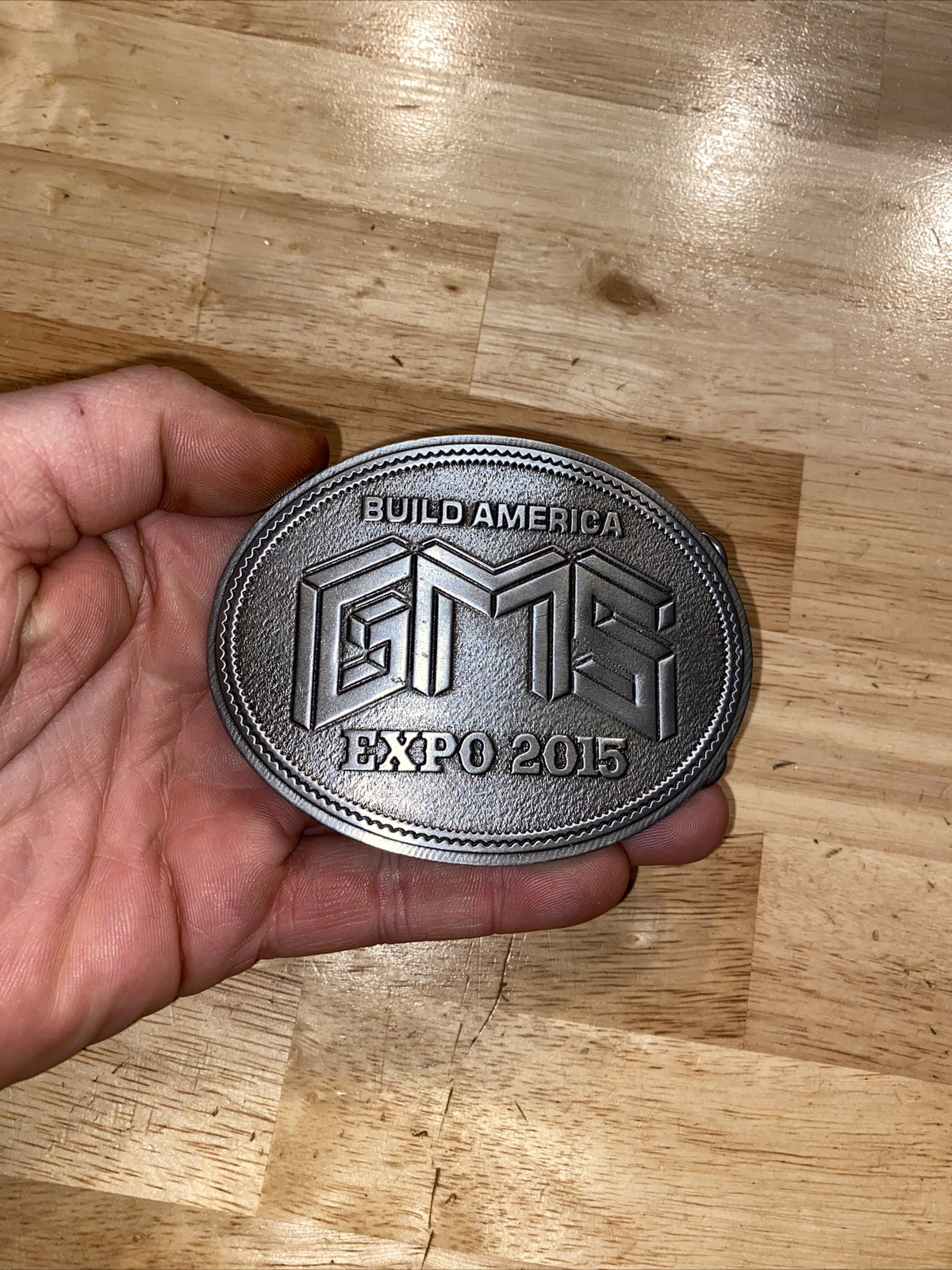 Build America Belt Buckle Metal Union Collector GIFT Construction Labor 4 INCH