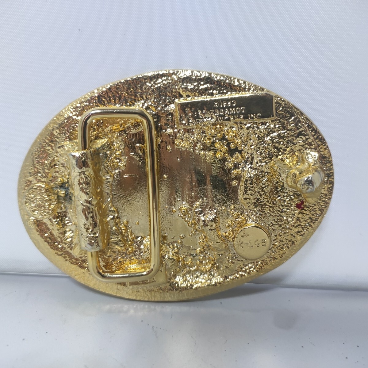 Vtg 1983 Bergamot Brass Works Three Horses Stallions Belt Buckle Country K-146
