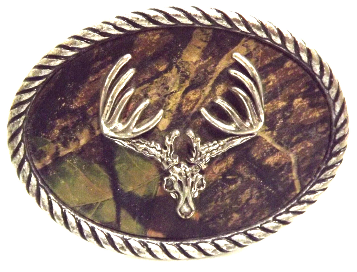 Nocona Mossy Oak/Deer Skull Belt Buckle Fits Belt Size 1.5&Prime; Sz 3.6&Prime;in X 2.5&Prime;in