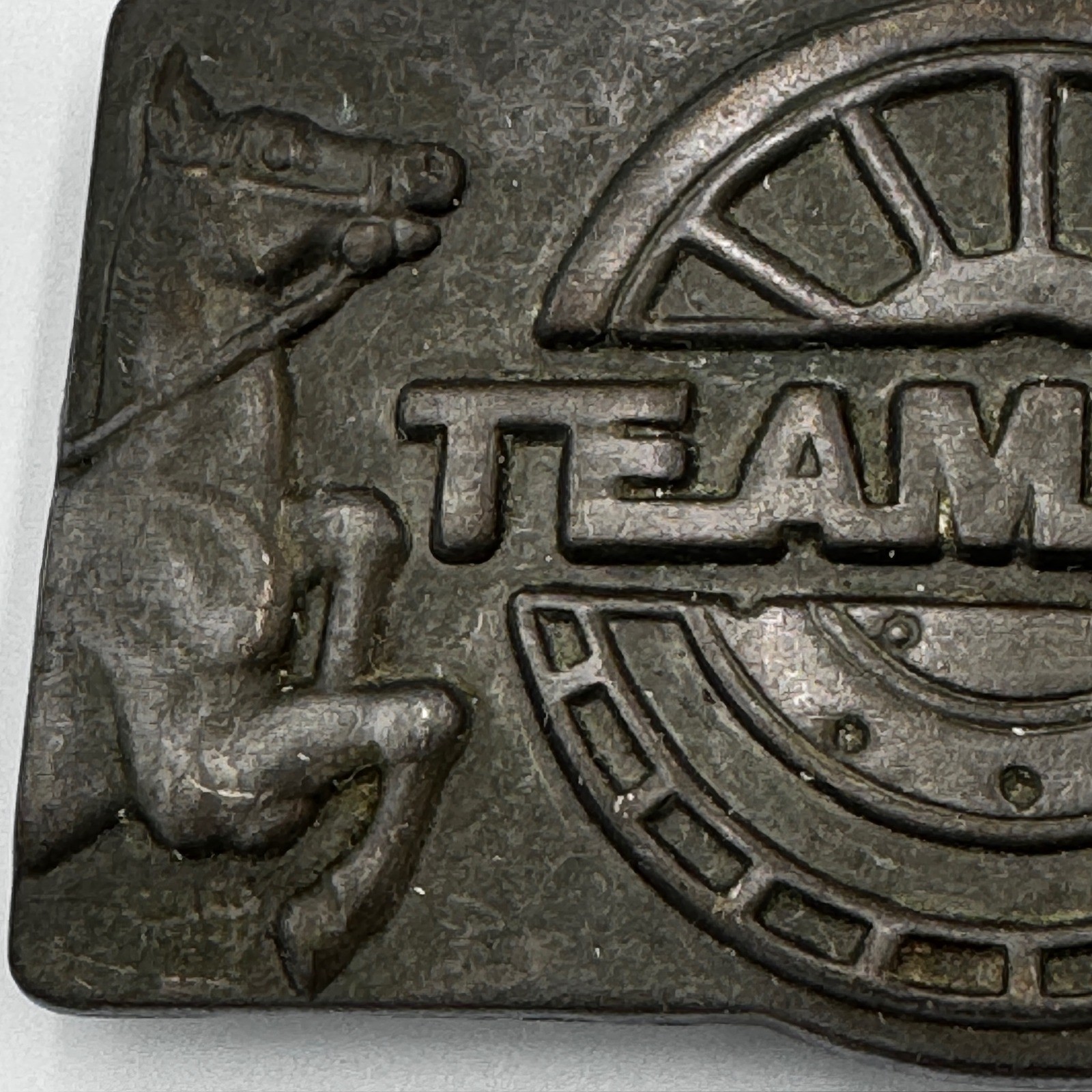 Vintage Teamster Belt Buckle Trucking Union Horse Semi Truck Metal Americana
