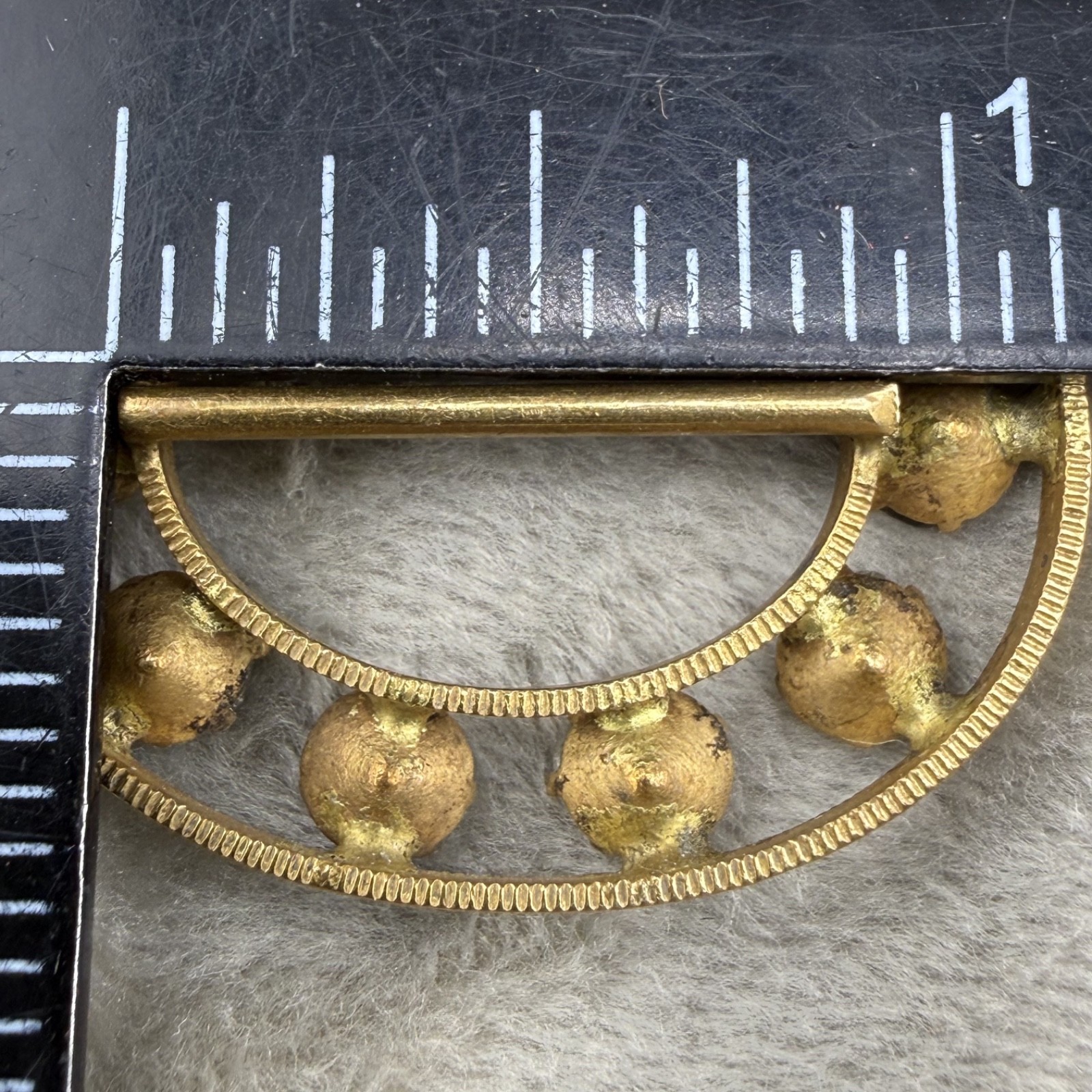 Vintage Paste Stone Buckle Rhinestone Gold Tone