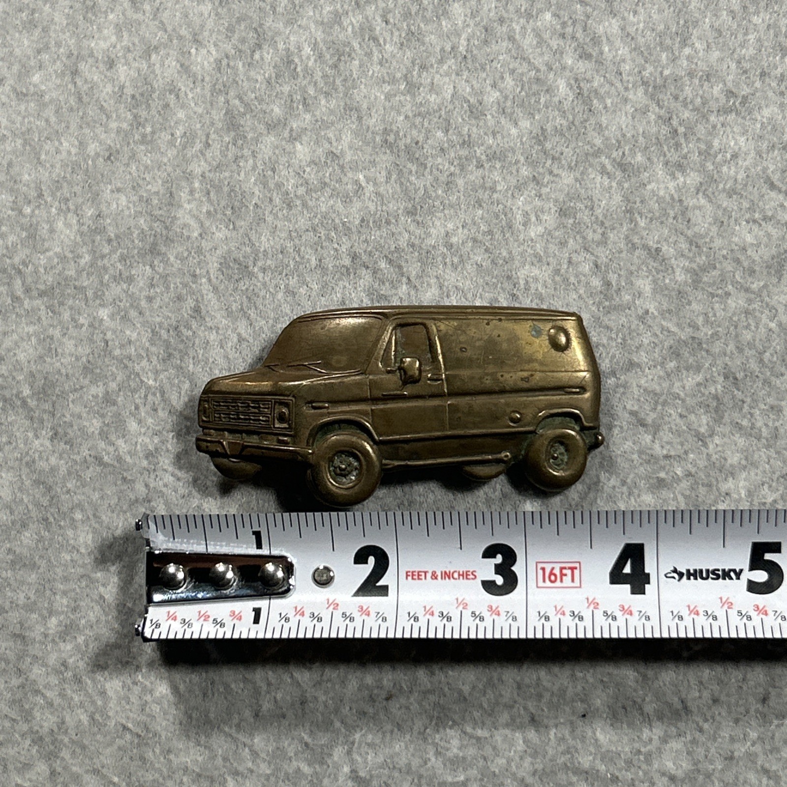 VTG Ford Ecoline Hippie Van Solid Brass Belt Buckle