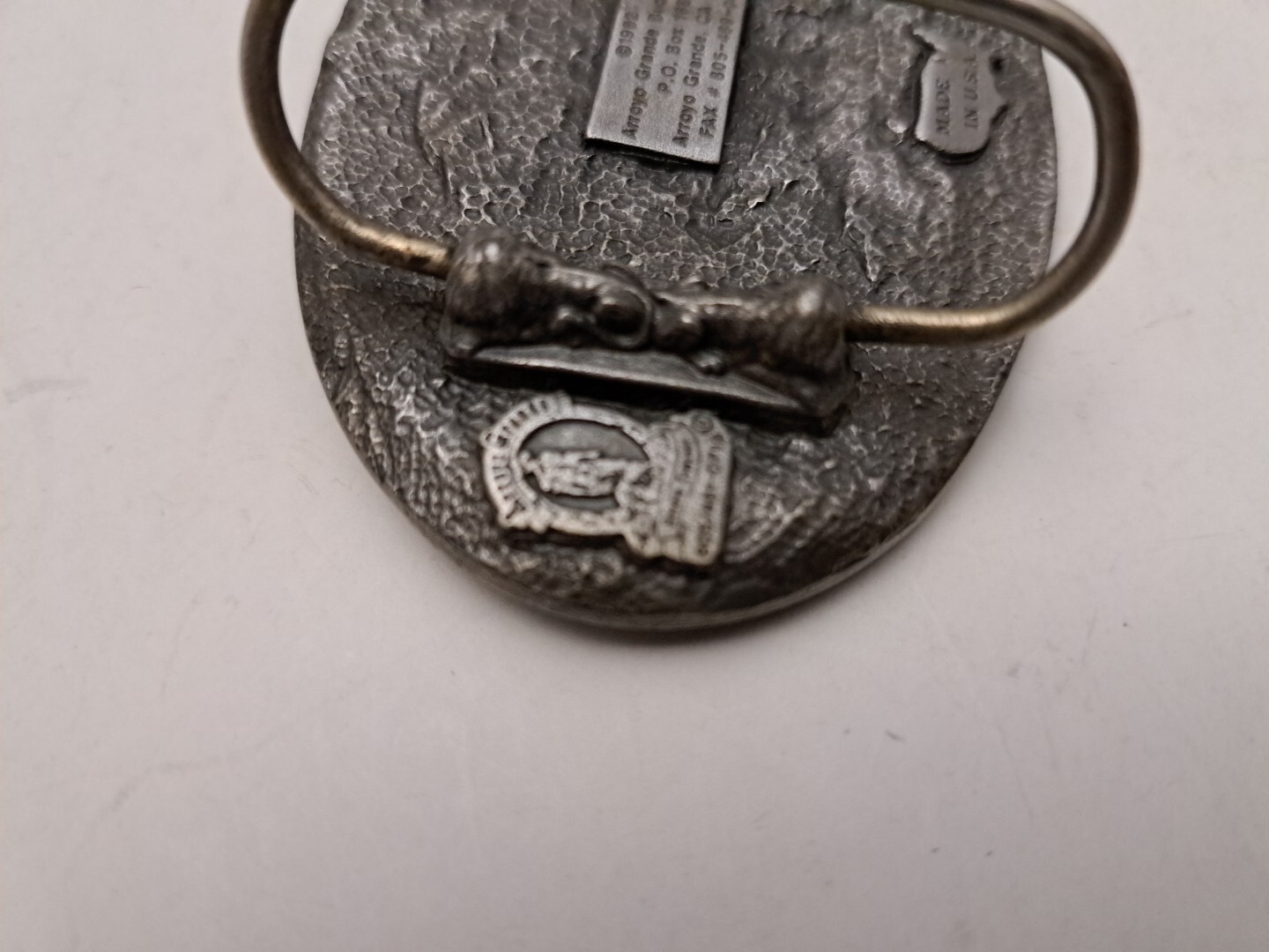 Arroyo Grande Buckle Co Buffalo Bison Pewter Belt Buckle 1992 USA