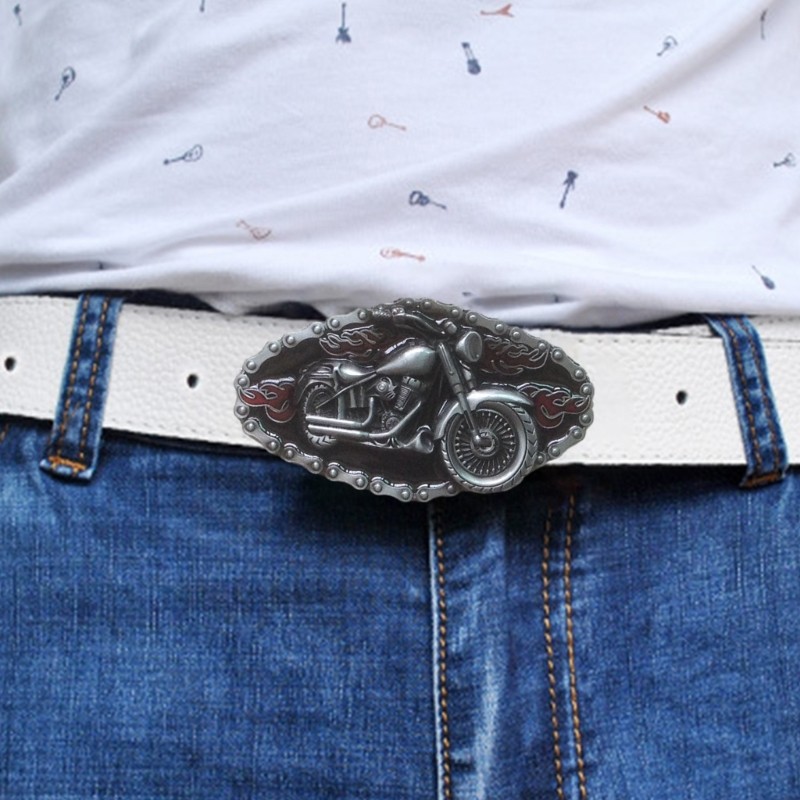 Teen Metal Oval Belt Buckle Rock Fans Relief Pattern Belt Buckle Replacements