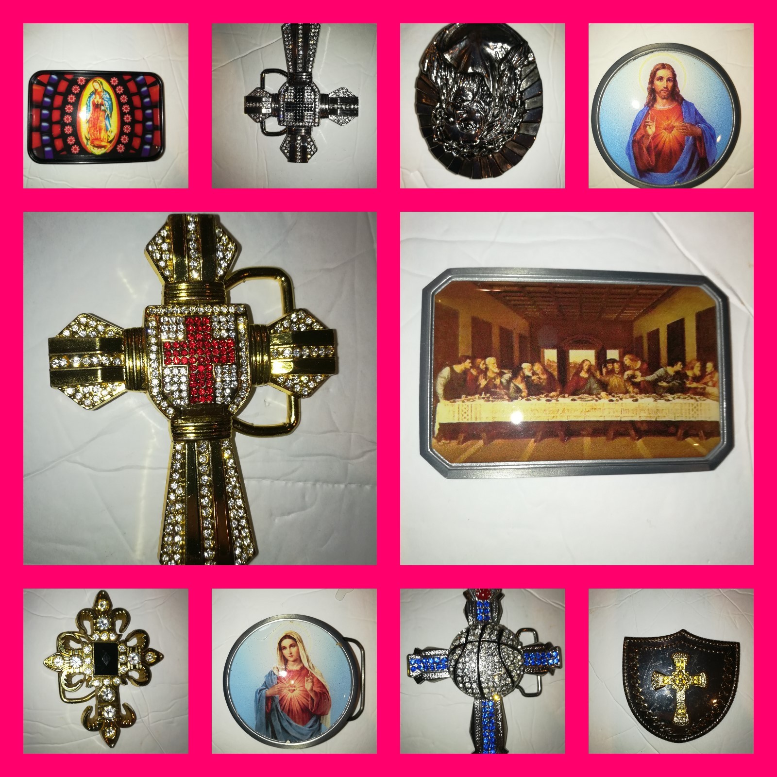 RELIGIOUS CROSS JESUS BLESSING BELT BUCKLE