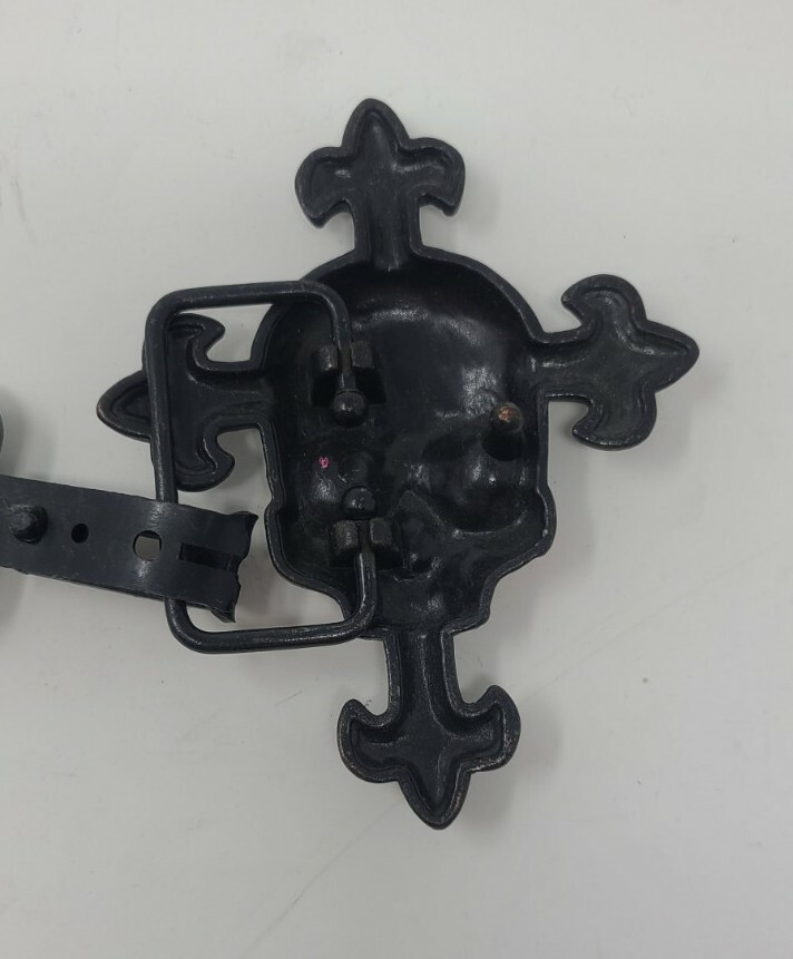 Belt buckle gold skull on cross men accessories metal gothic biker dark