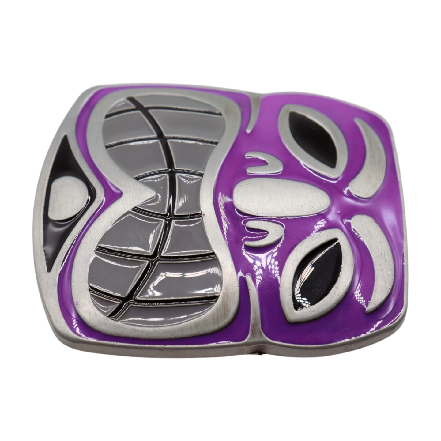 Men Women Silver Metal Belt Buckle Tiki Mask Statue Animation Travel Vacation