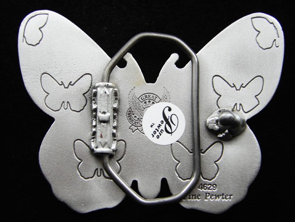 RG05139 *NOS* REALLY COOL CUT-OUT **BUTTERFLY** ARTWORK PEWTER BELT BUCKLE