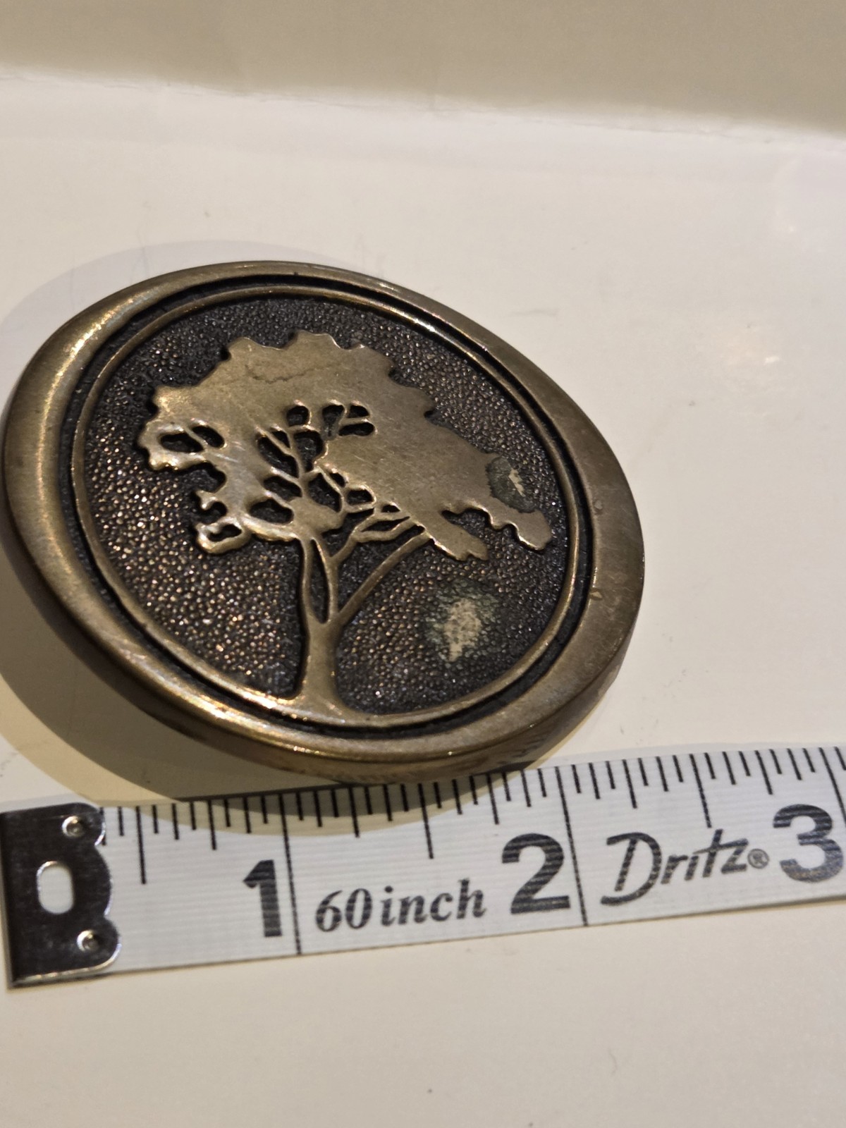 Solid Brass Tree Design Western Belt Buckle Bronze for Men BTS Vtg