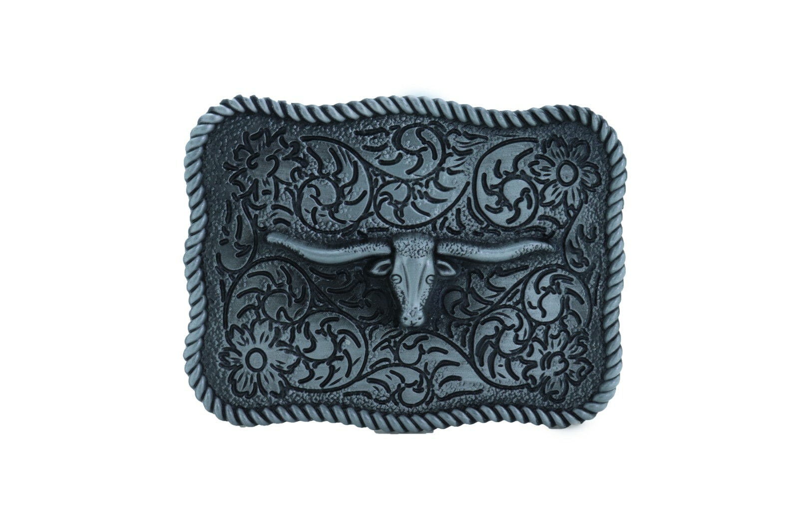 Men Buckle Silver Metal Bull Western Fashion Texas Long Horn Cow Gift Present TX