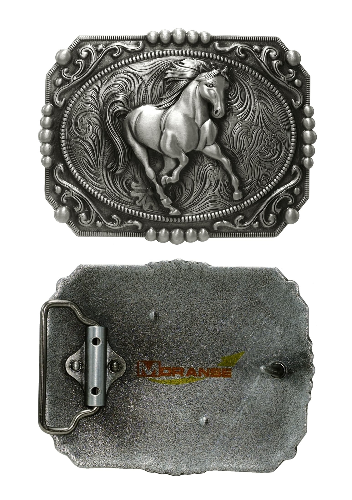 Moranse Religion Cross Cowboy Kneeling Prayer And Horse Design Belt Buckles