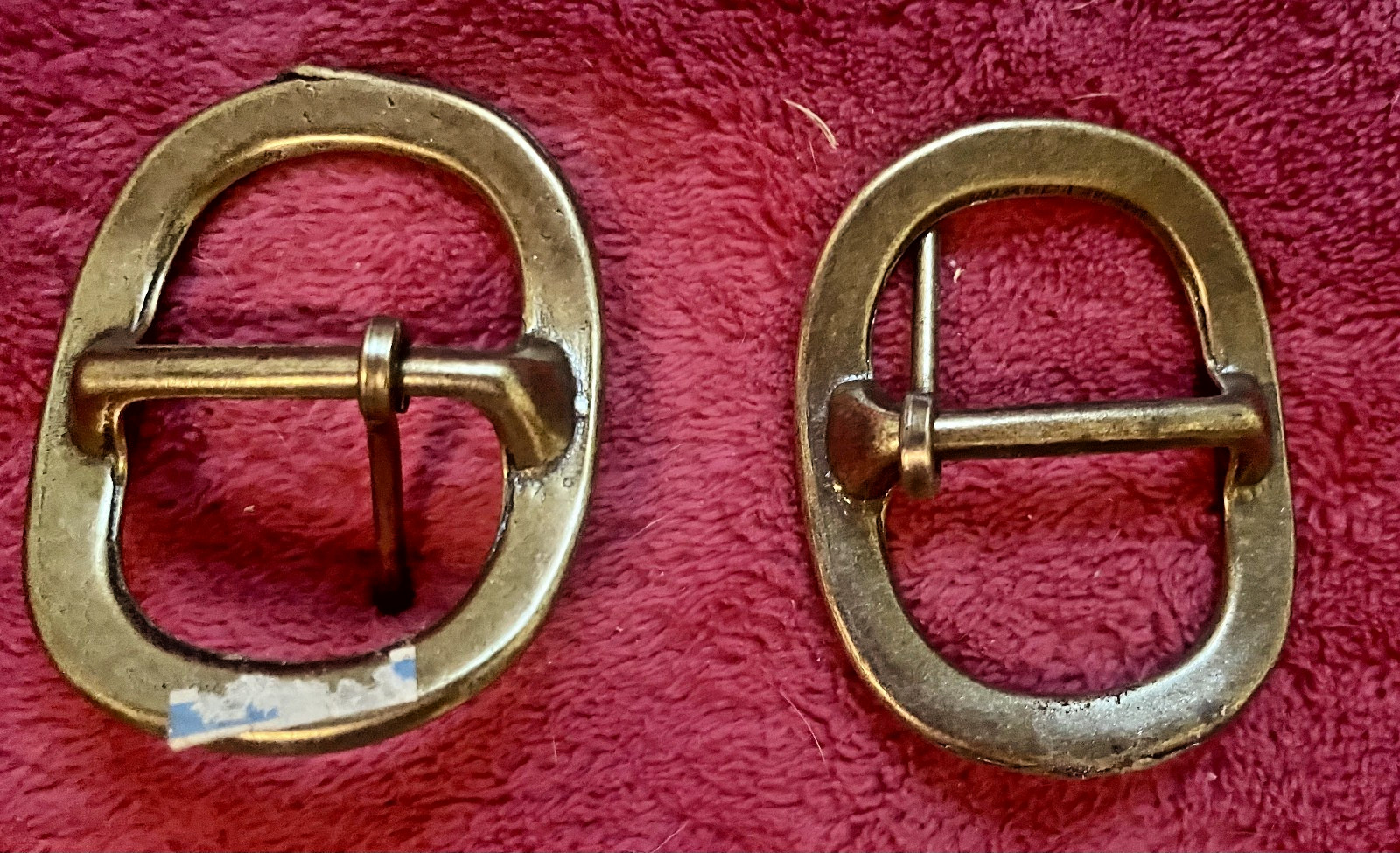 Brass Belt Buckles, Two (2), used, nice, 2 inch by 2 1/4 inch,
