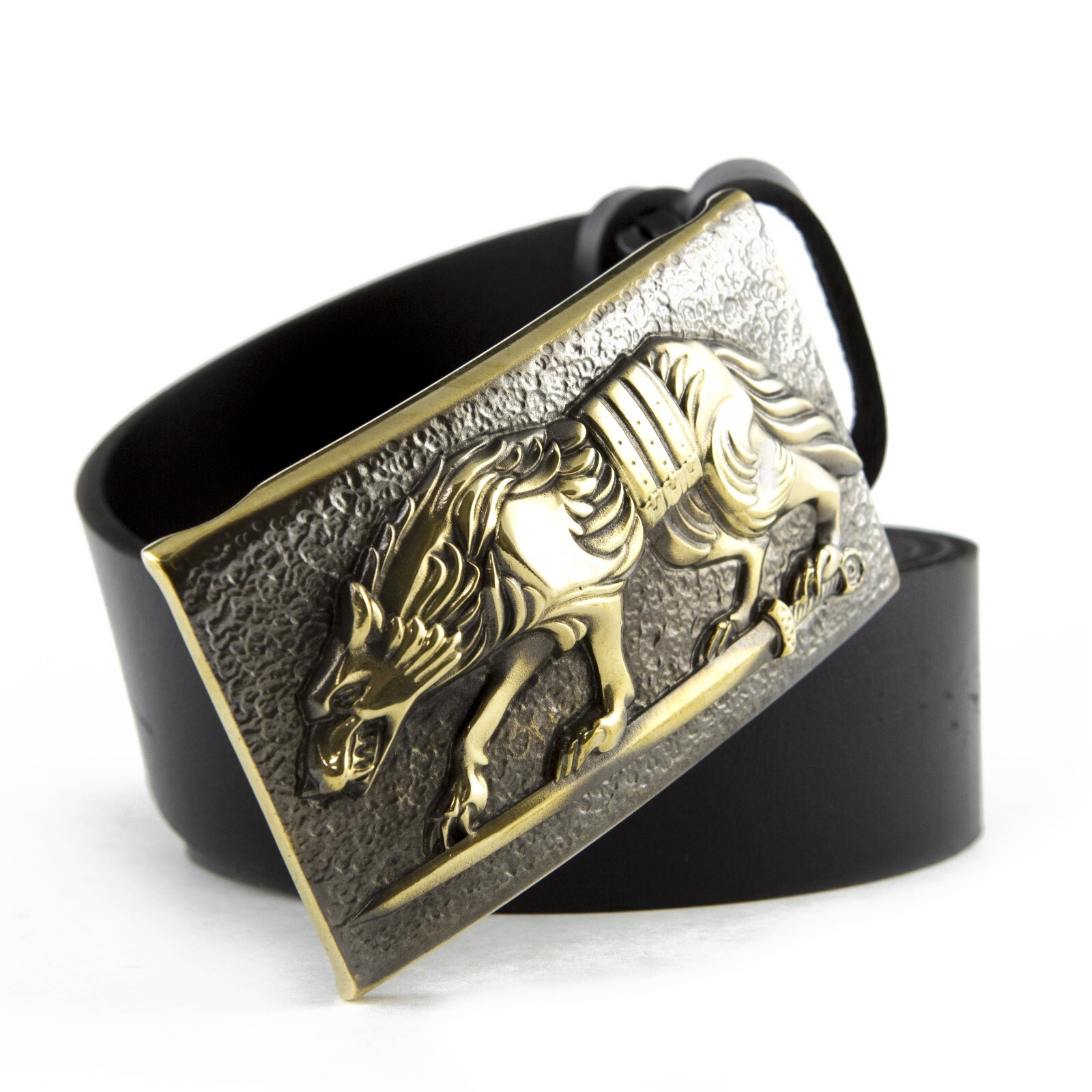 Belt buckle « Werewolf », Military brass belt buckle; Wolf buckle,