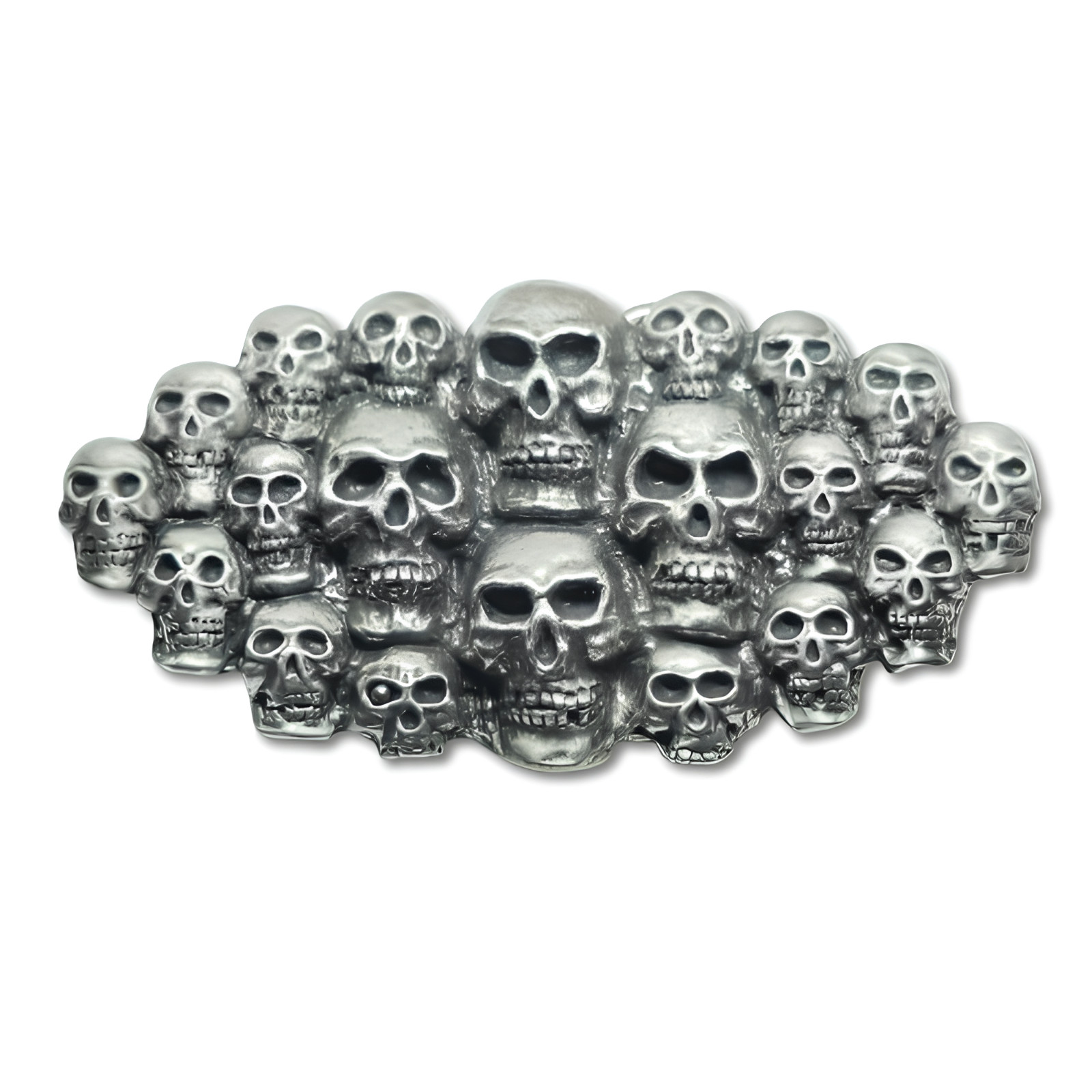 Multi Skull Belt Buckle UK Pewter Large Buckle Biker Punk 20 Skulls Buckle Only
