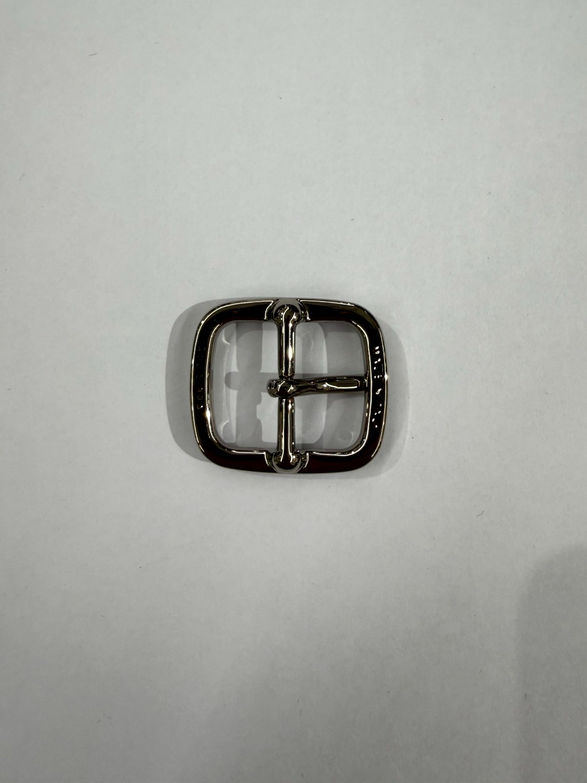 Solid Brass Polished Nickel Center Bar Belt Buckle Made in Italy Fits 1.10&Prime; Belt
