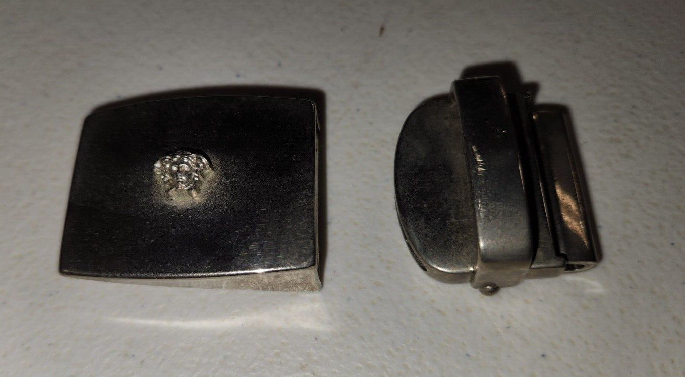 Versace Medusa Buckle Silver Metal Pre-Owned Vintage