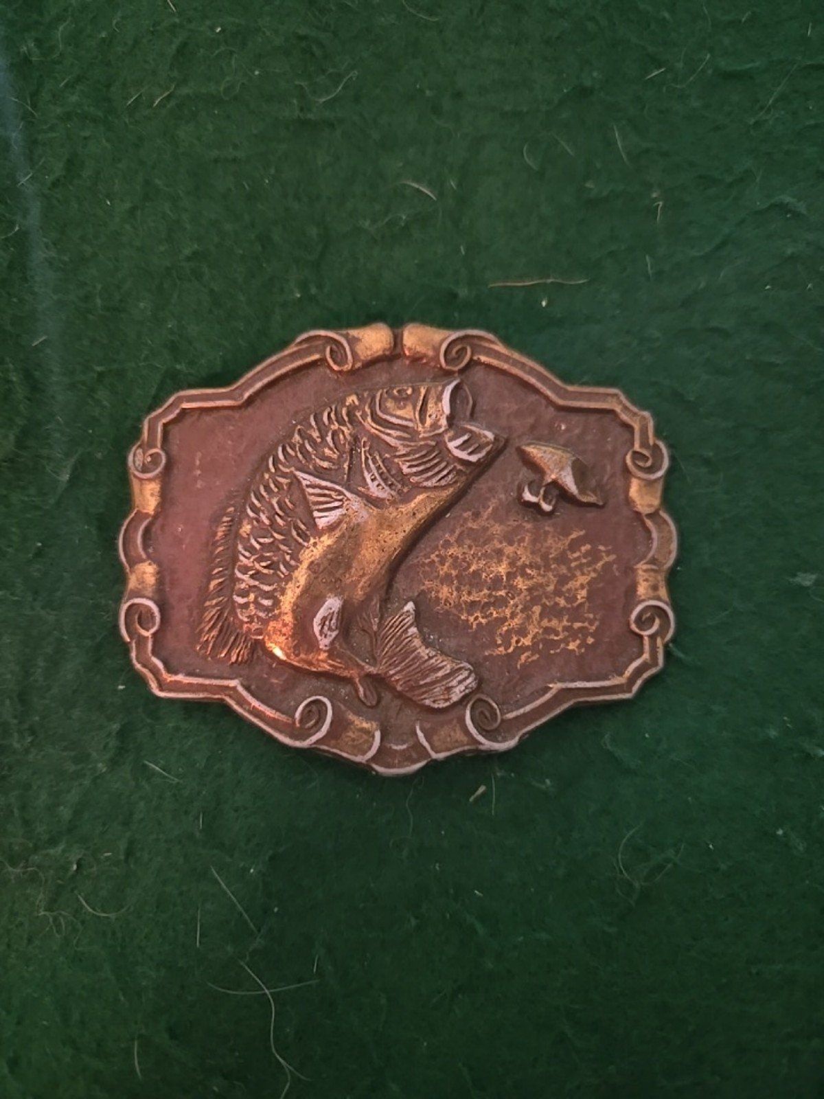 Vintage Brass Belt Buckle « Big Mouth Bass (Y-17)