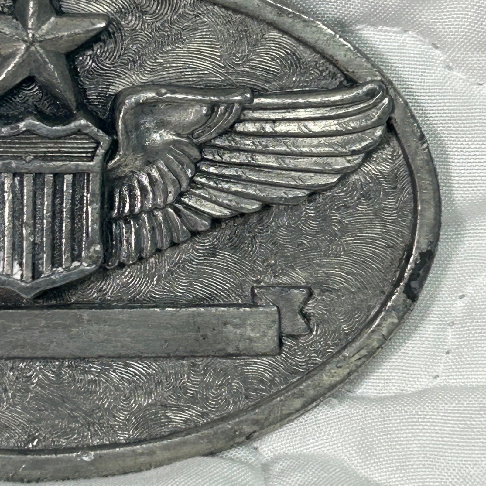 Vintage 1983 Buckle Connection Senior AAF USAF Pilot Wings Belt Buckle Silver