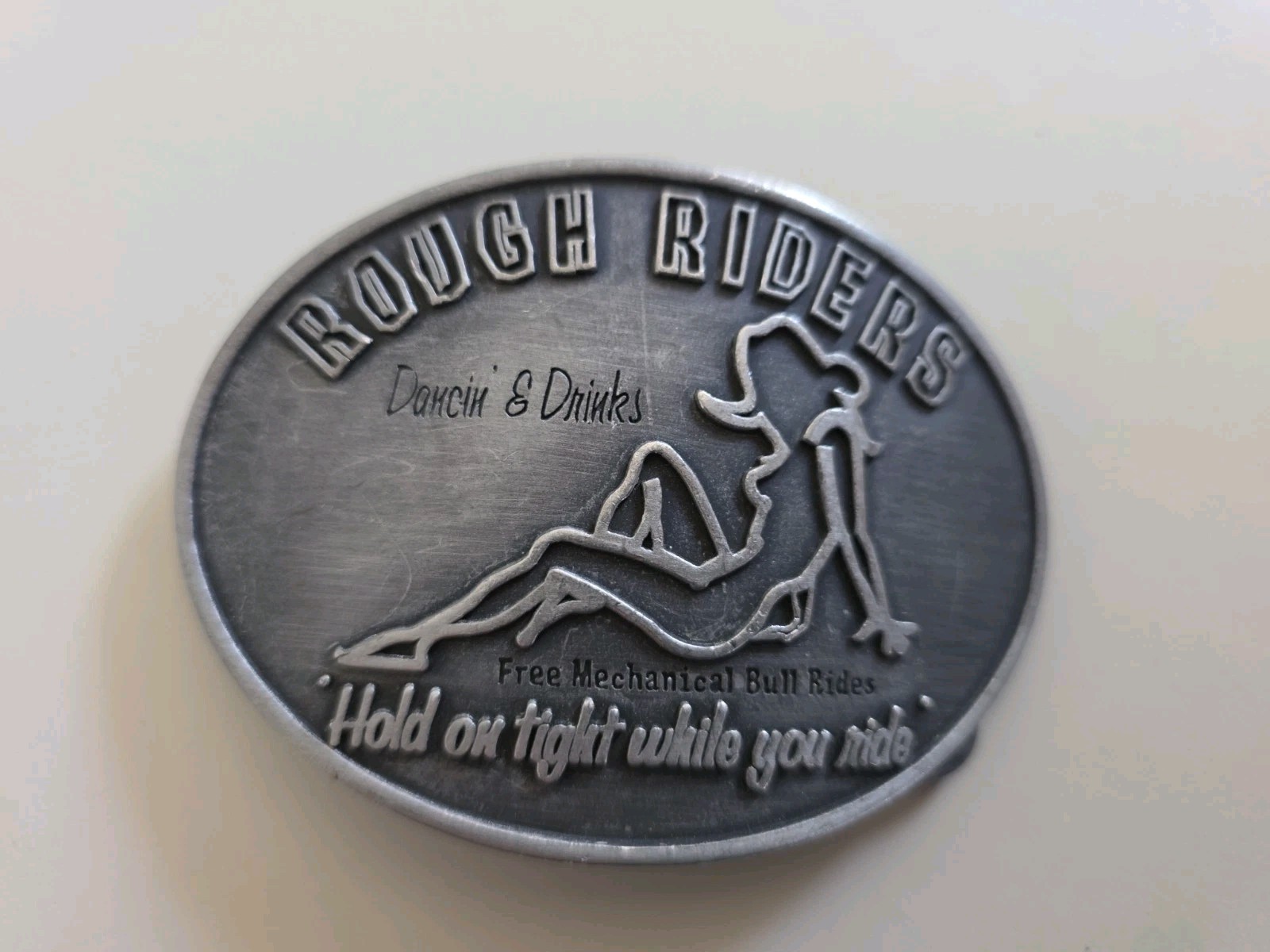 Vintage Belt Buckle « ROUGH RIDERS » 3.75&Prime; Wide