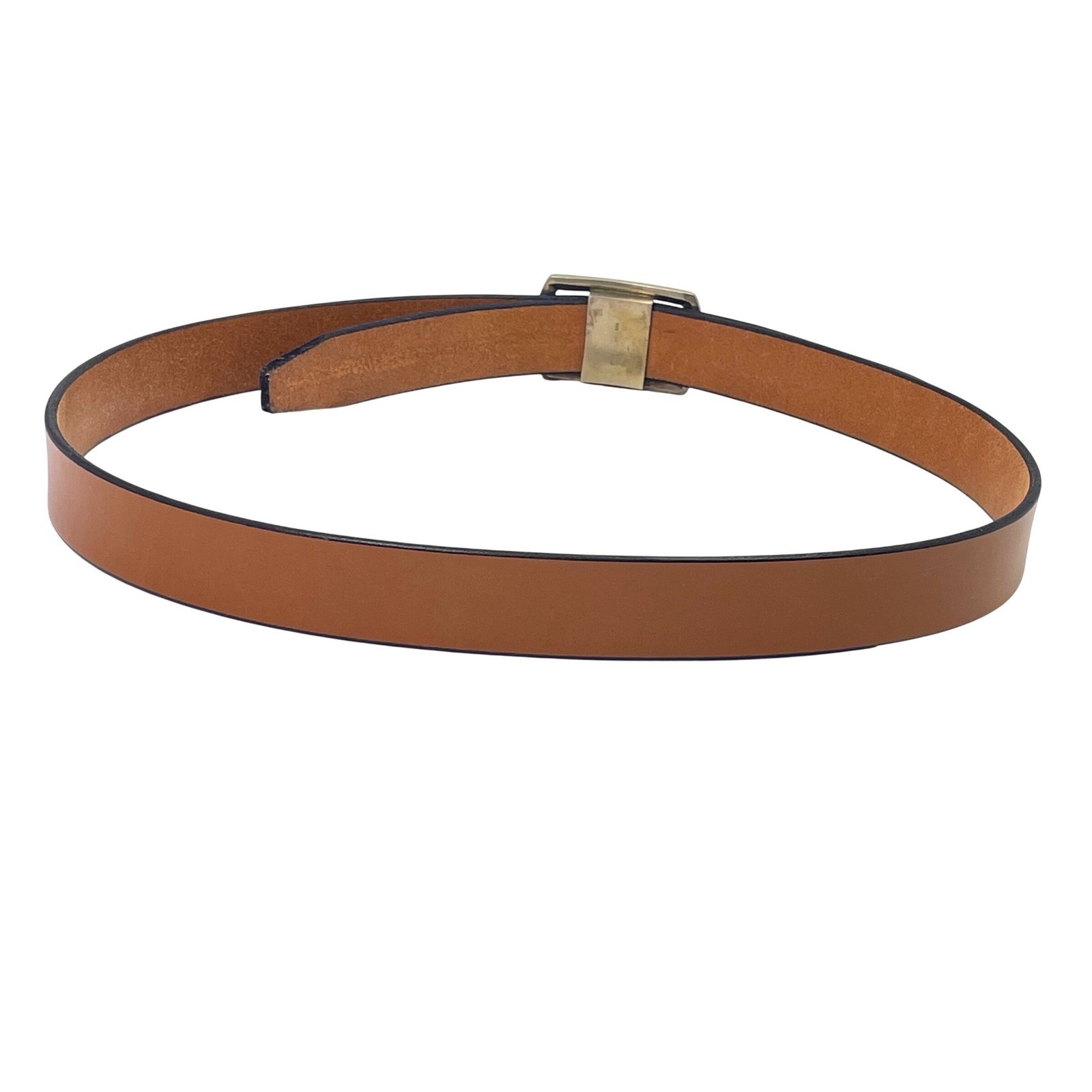 Wiley Brothers and Ledbury Men&rsquo;s Leather Belt Size 36 Camel Brown White Bronze