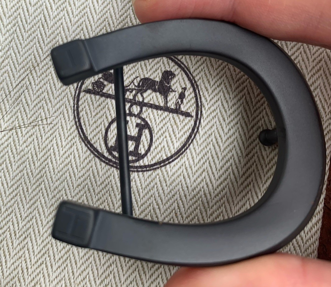 Hermes Buckle Waist Belt 38mm Plated Black Hermès Fer à Cheval horseshoe-shaped