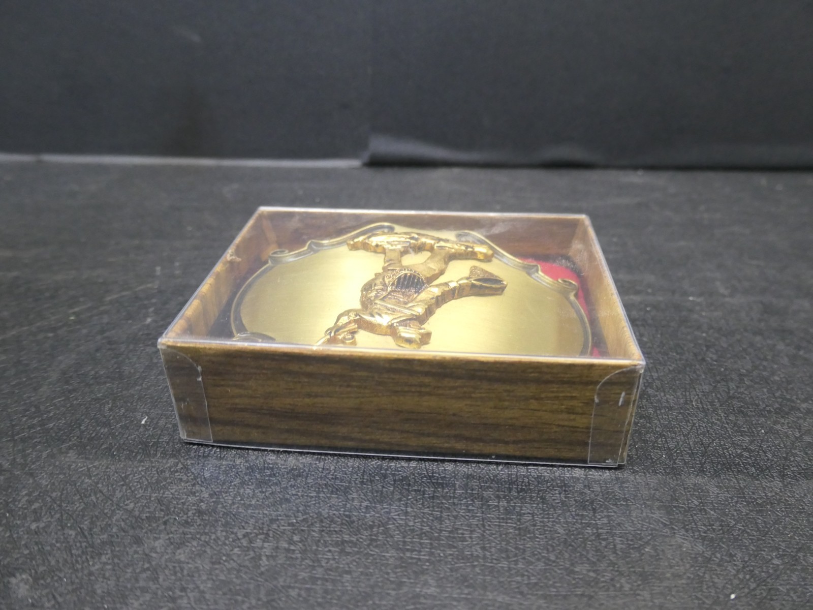 Vintage 1980 Raintree 24K Gold Overlay Fisherman 3.5&Prime; Belt Buckle