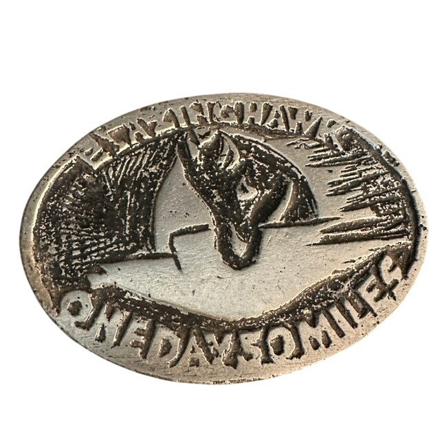 Vintage Bellingham One Day 50 Mile Endurance Ride Horse Belt Buckle Pewter