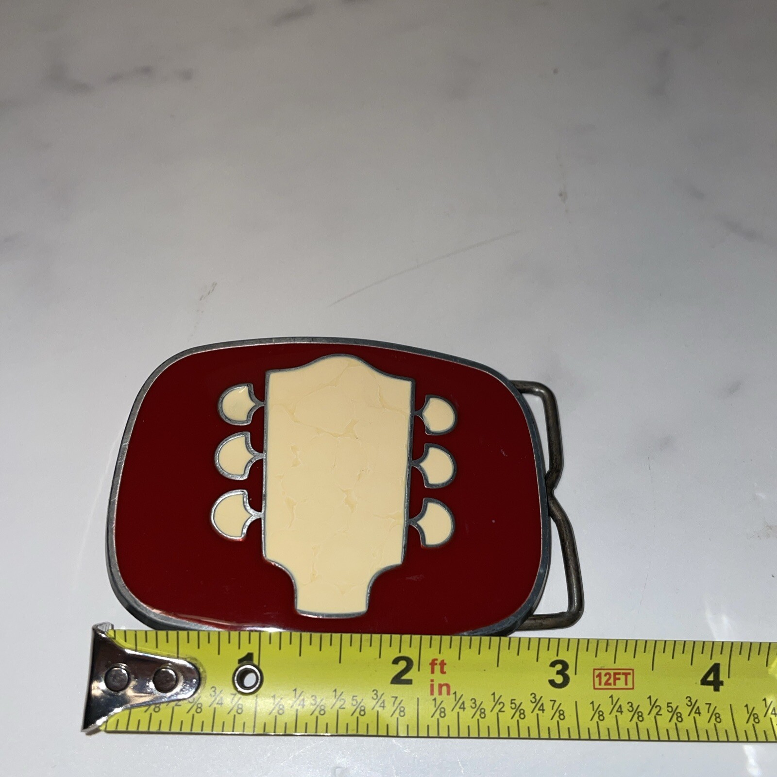Vtg The Nashville Network TNN Guitar Logo Belt Buckle