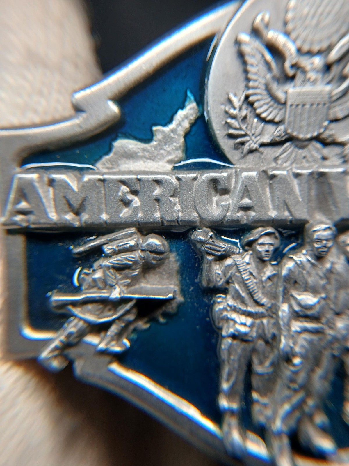 1988 Siskiyou American Veteran Enameled Belt Buckle